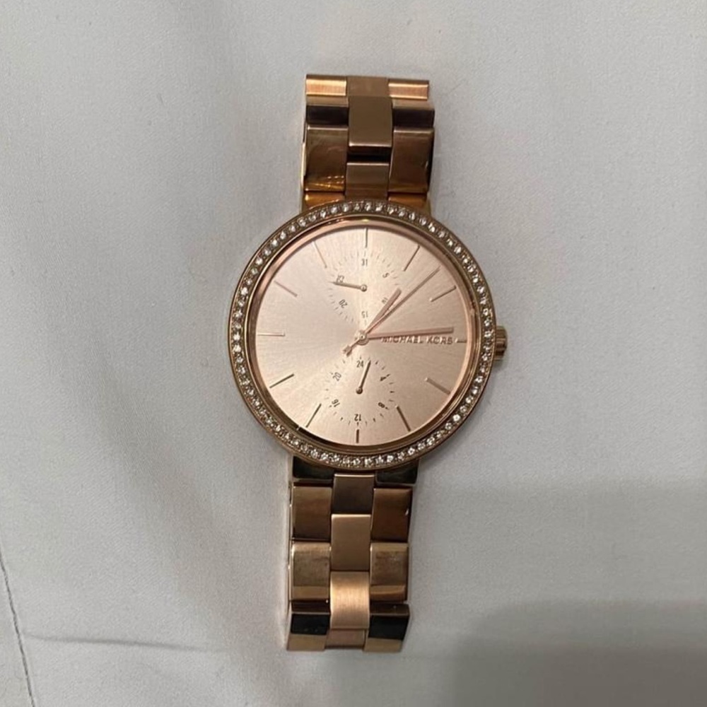Modern Michael Kors Women's Rose Gold-Tone Stainless Steel Bracelet Watch 38mm